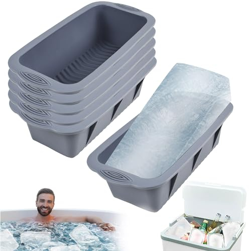 Große Eiswürfelformen, 6-Pack Eiswürfel Wiederverwendbar Einfache Freigabe Eiswürfelform Silikon für Eisbad Whiskey Cocktails Pudding Gelee Milchsaft Home Party Getränke (Grau)