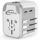 Adaptateur de Voyage Electrique avec 2 USB et 2 Type C, Adaptateur Prise Universelle France vers USA Canada UK Italie Australie Chine Japon Thaïlande