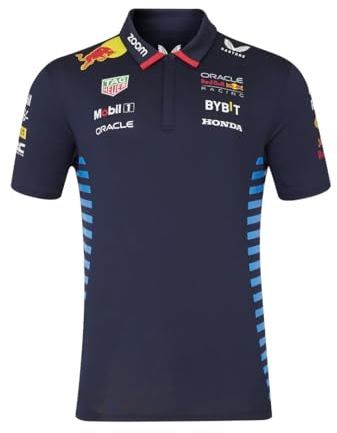 Red Bull Racing Formula One Team - Official 2024 Formula 1 Merchandise - Replica Team Set Up Short Sleeve Poloshirt - Night Sky - Unisex (UK, Alpha, XL, Regular, Regular, Night Sky)