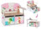 GOPLUS 3 in 1 Kinderbank, Kindersitzbank mit eingebauten Armlehnen & 2 herausnehmbaren Stoffkörben, Spielzeugtruhe Spielzeugkiste für Spielzimmer, Kinderzimmer & Kindergärten(Weiß)