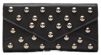 Steve Madden Norma-s Geldbörse mit Nieten an einer Schnur, Schwarz, Einheitsgröße
