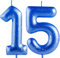 Hongplus Blue Silver Number 15 Candles, 15 Birthday Candle,Blue Happy Birthday Candles for Cake, Cake Topper Decorations for Boys Girls Him 15th Birthday Party Decorations Supplies Favor Gift