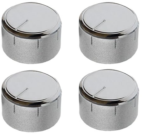 Aspares 4 manopole di controllo per piano cottura, colore argento, di tipo lungo, compatibili con Indesit FR150160
