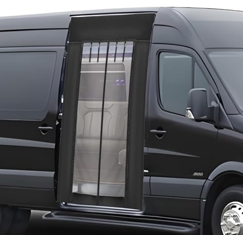 Insektennetz Ersatz für VW T5/T6, Auto Insektennetz Moskitonetze für Schiebetür, Seitentür Moskitonetz mit Druckknöpfen und Mitte Reißverschluss, für Outdoor Camping (Seitentür)