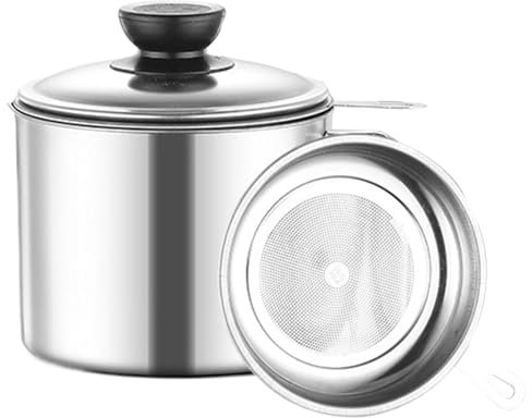 Pot à graisse - Filtre à graisse avec pot | Stockage d'huile de cuisson avec grande capacité | Récipient de graisse de café | Boîte de rangement de graisse de cuisine pour camping, pique-nique et