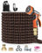 150FT Expandable Garden Hose, Leakproof with 10-Function Spray Nozzle, 1/2 & 3/4 Brass Fittings, for Gardening, Car Washing, Easy to Carry(Orange & Black)