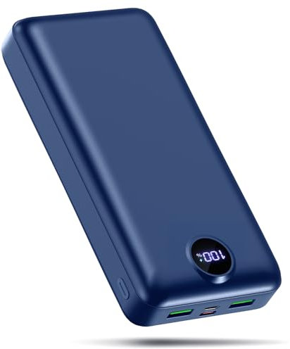 Batterie Externe 50000mAh Charge Rapide,Power Bank Grande Capacité 22,5W,USB-C avec 3 Sorties & 2 Entrées Chargeur Portable Écran LED,Compatible avec iPhone,Android,Tablet etc Blue.