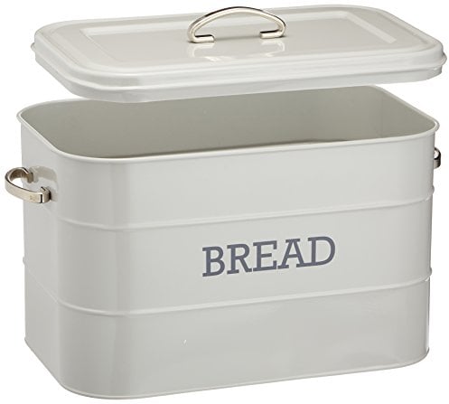 KitchenCraft Living Nostalgia Panera Metálica Vintage 34 x 21.5 x 25 cm Gris