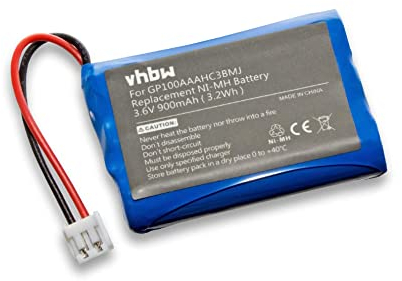 vhbw 1x Akku kompatibel mit Audioline Baby Care V100, G10221GC001474 Babyphone Babytalker (900 mAh, 3,6 V, NiMH) - Ersatz für GP100AAAHC3BMJ