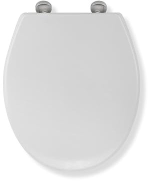 Croydex Eldon Toilet Seat Soft Close - Adjustable Hinges for Standard Toilets, Hard Wearing Thermoset Plastic with Anti-Bacterial Coating and Quick Release Button for Easy Cleaning