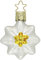 Christbaumschmuck Edelweiß 5,5cm mundgeblasenes Glas handbemalt - Weihnachtsbaumschmuck Blüte Weiß Gelb - Weihnachtsdeko Anhänger bayrisch - Weihnachtskugeln & Glasfiguren Bayern Deko Blumen