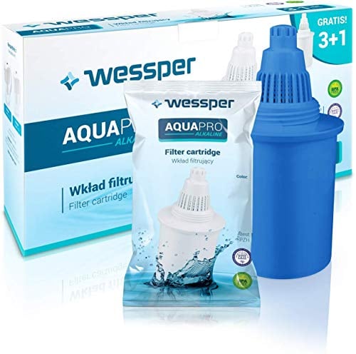 Wessper 4 Cartuchos de filtrado de agua alkalina AQUApro-Sistema de filtración ionizador de 7 fases- agua saludable, Azul