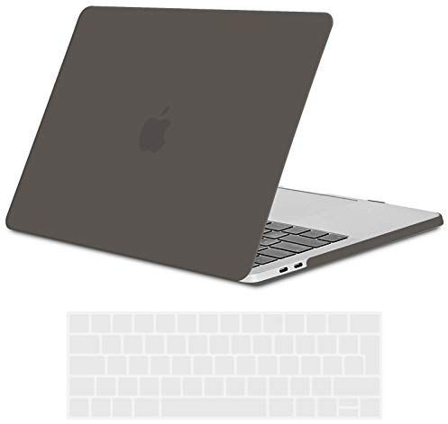 TECOOL Funda para MacBook Pro 15 Pulgadas 2019 2018 2017 2016 (A1990 A1707) con Touch Bar, Carcasa de Plástico Ultrafina y Cubierta del Teclado UE, Gris