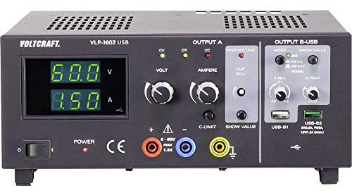 VOLTCRAFT VLP-1602 USB Labornetzgerät, einstellbar 0-60 V 0.01-1.5 A 123 W OVP Anzahl Ausgänge 3 x