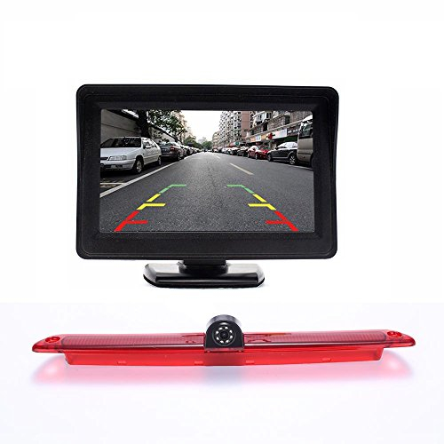 Navinio Auto Dach Rückfahrkamera Farbkamera Top Mount Bremsleuchte Kamera Replacement for VW Crafter T5 Master Mercedes Benz W906 W907 W910 316 CDI Sprinter Viano Vito Transit Ducato+4.3 LCD Monitor