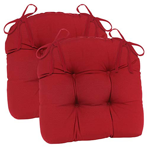 Klear Vu Universal-Kissen für Esszimmerstühle, Korbgeflecht 2-er Packung 2 Pack rot