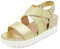 DREAM PAIRS Women's Open Toe Leather Dressy Platform Wedge Sandals, Slip On with Elastic Ankle Strap, Comfortable Summer Shoes for Travel, Beach Holidays, Parties,Size 8,Gold,Charlie-5
