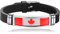 Armband im Nationalflaggen-Stil, kreatives Kanada-Reise-Souvenir, Geschenk, personalisierbar, gewebtes Sport-Silikon-Armband, Zubehör für Damen und Herren, 9.06 inch, Silikon, Glas