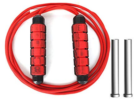 Jump Rope, Popoti Weighted Jump Rope Adjustable Rope Aerobic Exercise Unisex Tangle-Free Skipping Rope Fitness Equipment with Foam Handles (480, 6mm)