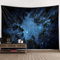 TANGT Tapisserie Sternenhimmel See Tapisserie Wandteppich Kosmos Stern Weltraum Universum Wandbehang für Schlafzimmer Wohnzimmer Schlafsaal Marineblau (E,230 x 180 cm)