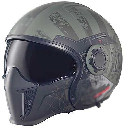 STRTG Helmets Jet-Helm · Motorrad-Helm Roller-Helm Scooter-Helm Bobber Mofa-Helm Chopper Retro Cruiser Vintage Pilot Biker Helmet · ECE Visier C,XL:60-61