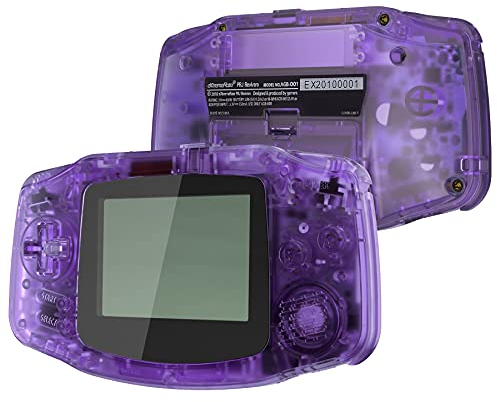 eXtremeRate Full Case & Tasten für Gameboy Advance, IPS Ready Upgrade DIY-Ersatz Gehäuse Hülle für GBA IPS/Standard-LCD[Konsole&IPS-Screen Nicht enthalten]-Transparent Lila