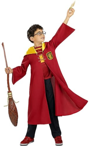 Funidelia | Disfraz de Quidditch para niños - Harry Potter para niño y niña Magos, Gryffindor - Disfraces para niños, accesorios para Fiestas, Carnaval y Halloween - Talla 5-6 años - Granate
