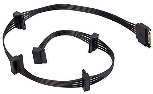 YieJoya Cavo SATA da 15 pin maschio SATA a femmina 5 SATA a 5 SATA, cavo splitter per HDD, SSD, cavo per unità ottiche SATA - 24 pollici …