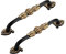 CcHhyyt 2 Stück Vintage Messing Schrankgriffe Blumenmuster Antik Möbelgriff Metall Schwarz Gold Möbelknöpfe Schubladengriff Türgriff Griffe für Küchenschrank,Schublade,Schrank (128mm, Schwarz)