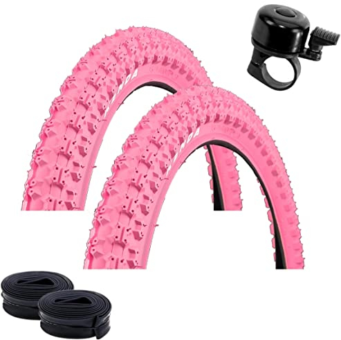 2 x Kenda 20 BMX K-50 Fahrradreifen in Pink 57-406 (20 x 2,125) + 2 passende DV Schläuche inkl. maxxi4you Fahrradklingel