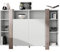 Vladon Highboard Ida, Made in Germany, Anrichte mit 12 Fächern, Korpus in Weiß matt, Blenden in Eiche Nordic (149 x 101 x 34 cm) | Große Farbauswahl