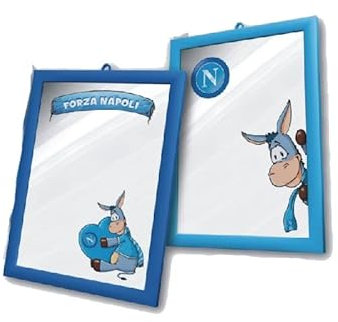 Spiegel mit Rahmen Forza Napoli mit Herz und Esel, offizielles Produkt 17 x 23 cm