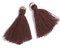 Duories 50 Stück Mini Quasten Anhänger,3cm Baumwolle Fransen Tassel Troddel Armband Schlüsselanhänger Basteln Quaste für Ohrringe Schmuckherstellung Taschen Lesezeichen DIY Handwerk Zubehör,Braun