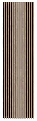 hibitaro Holz Lamelle mit Akustik Effekt | 605 x 2400 x 22 mm | 6 Farben | Wand- und Deckenmontage möglich (Oiled Oak)