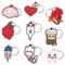 YGCHEN Krankenschwester Schlüsselanhänger Medizinisches Cartoon Keyring Spritze Stethoskop Schlüsselbund Hängen Anhänger für Arzt Krankenschwester 9 Stücke