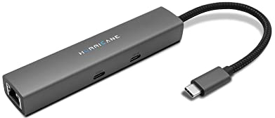 HURRICANE USB C HUB C0546 Aluminium 6-in-1 Dock USB-C Adapter, LAN Ethernet RJ45 Netzwerkadapter, 4K HDMI, 100W Power Delivery, USB 3.0, kompatibel mit Laptop Notebook MacBook PC HDD