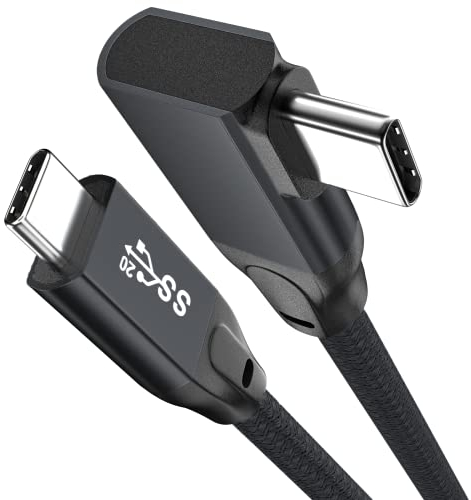 UseBean USB C to USB C Cable Right Angle 100W 2M, USB C 3.2 Gen2x2 20Gbps Cable 4K Video, Type-C PD Fast Charging Cord, for iPhone 15 Pro Max, MacBook Pro, iPad Pro/Air, Galaxy S24/S23/S22