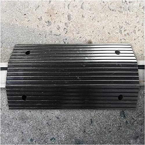 CAZARU Gummirampen für Türschwelle, Rollstuhlrampe, rutschfeste Türrampe, stabile Brückenübergangsrampe für drinnen und draußen, 50 x 39 x 7,5 cm