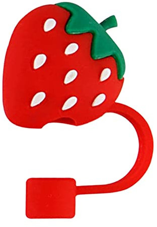 Fiorky Cartoon Straw Tips Protective Sleeve Reusable Silicone Straw Sealing Covers Washable for 5-10mm Cup Accessories