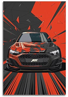 HALOUB Sportwagen-Poster für Audi RS3 LMS Rennauto, dekoratives Gemälde, Leinwand, Wand- und Kunstbild, Familien-Schlafzimmer, Dekoration, 30 x 45 cm