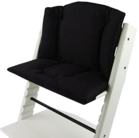 Sitzkissen Ersatzbezug Bezug Kissen-Set Sitzverkleinerer kompatibel mit Stokke Tripp Trapp für Hochstuhl-Kinderstuhl Mod. 1 (uni schwarz)