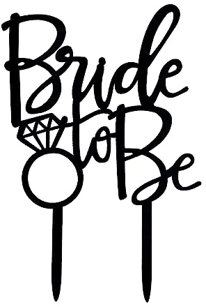 Oblique Unique® Torten Kuchen Topper Aufsatz Bride to Be in Schwarz für Hochzeit JGA Junggesellinnenabschied Deko - Muffin Cupcake Dekoration