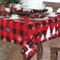Yrendenge Tischdecke Weihnachten Abwaschbar Schmutzabweisend Lotuseffekt Rot und Schwarz Kariert Tischtuch Tischwäsche Weihnachtsbaum Tischdekor für Küche Feiertag Party 130x220cm