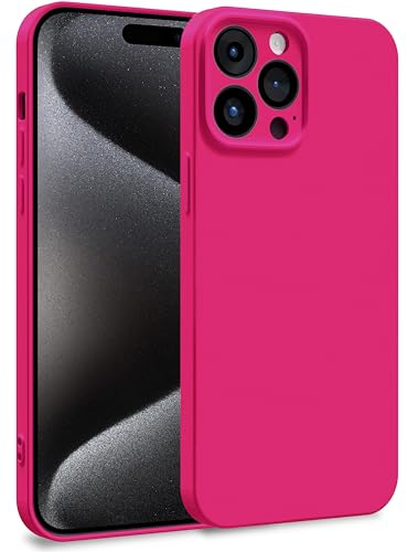 MyGadget Cover per iPhone 15 Pro Max - Custodia in Silicone Morbido a Doppio Strato – Case con Protezione Fotocamera & Fodera Interna Antigraffio - Pink