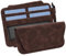 JSCARLIFE Sunglasses Holder for Car Visor, Magnetic Sunglasses Eyeglasses Mount with 4 Ticket Card Clip Separable Glasses Protective Storage Case Visor Organizer Box for Cars, SUV and Trucks (Brown)