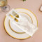 Trimming Shop 6Pcs Champagne Crushed Velvet Table Napkins for Home, 20 inch Dinner Napkins with Hemmed Edges for Dinning, Wedding, Banquet, Party, Events, Lightweight & Machine Washable