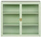 Tzou Hängeschrank Doppelglastür-Wandschrank mit herausnehmbaren Ablagen für Büro, Esszimmer, Wohnzimmer, Küche, Badezimmer, grünes Eisen + gehärtetes Glas, 1 PHO_10ZU rechteckig, Hartglas