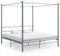 ZQQLVOO Bettgestell Familienbett Palettenbett Himmelbett Grau Metall 180x200 cm