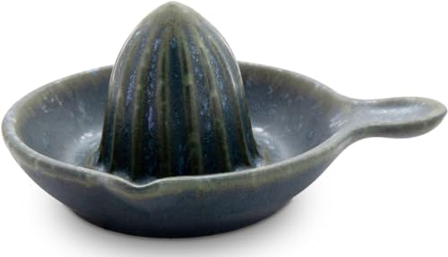 Bunzlauer Keramik Zitronenpresse Citruspresse Saftpresser Ø11 cm H 6 cm Dekor ZIELON grün