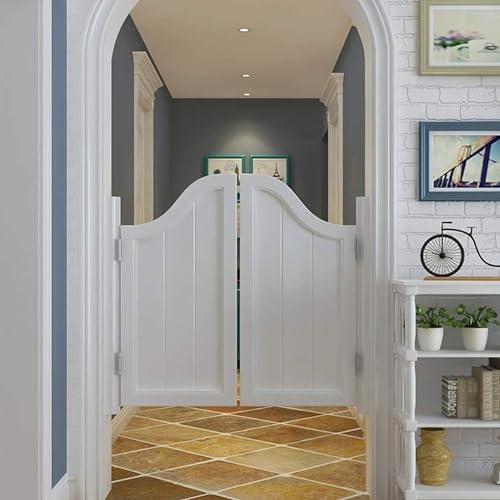 Kanduo Halbhohe Türöffnungen Holz-Trenntüren for den Haus-Wohnzimmer-Flur, weiße westliche Falttüren, Haus-Wohnzimmer-Trenntüren Schiebe-Schwenktür(Size:70x90cm)